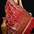 Red katan silk woven saree with blouse