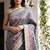 Rama green satin woven saree with blouse