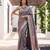 Rama green satin woven saree with blouse