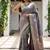 Rama green satin woven saree with blouse
