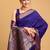 Blue woven design art silk kanjivaram saree with blouse piece