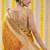 Mustard satin woven saree with blouse