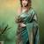 Rama-green satin woven saree with blouse