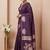 Purple ethnic motifs zari silk blend handloom banarasi saree