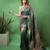 Rama-green satin woven saree with blouse