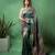 Rama-green satin woven saree with blouse