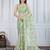 Olive embroidered work saree with blouse piece