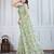 Olive embroidered work saree with blouse piece