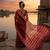 Rust blended cotton woven saree with blouse