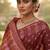 Rust blended cotton woven saree with blouse
