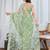 Olive embroidered work saree with blouse piece