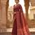 Rust blended cotton woven saree with blouse