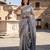 Grey-cream blended cotton woven saree with blouse