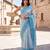 Sky blue blended cotton woven saree with blouse