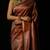 Rust satin woven saree with blouse