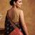 Black katan silk woven saree with blouse