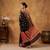 Black katan silk woven saree with blouse