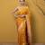 Mustard satin woven saree with blouse