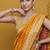 Mustard satin woven saree with blouse