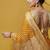 Mustard satin woven saree with blouse