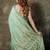 Pista-green satin woven saree with blouse