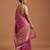 Lavender satin woven saree with blouse