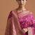 Lavender satin woven saree with blouse