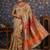 Lime embellished paisley woven design zari saree