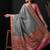 Grey silk blend woven saree with blouse