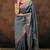 Grey katan silk woven saree with blouse