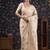 Off white woven design pure linen banarasi sarees