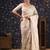 Off white woven design pure linen banarasi sarees