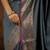 Grey katan silk woven saree with blouse