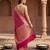 Red satin woven saree with blouse