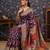 Purple ethnic motif woven design saree