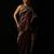 Maroon satin woven saree with blouse