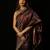 Maroon satin woven saree with blouse