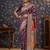 Purple ethnic motif woven design saree