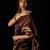 Maroon satin woven saree with blouse