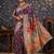 Purple ethnic motif woven design saree