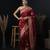 Red katan silk woven saree with blouse