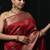 Red katan silk woven saree with blouse