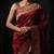 Red katan silk woven saree with blouse