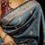 Grey katan silk woven saree with blouse
