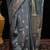 Grey katan silk woven saree with blouse