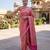 Pink blended cotton woven saree with blouse