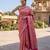 Pink blended cotton woven saree with blouse