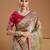 Lime embellished embroidered tissue border saree with unstiched blouse