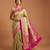 Pista green satin woven saree with blouse