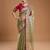 Lime embellished embroidered tissue border saree with unstiched blouse